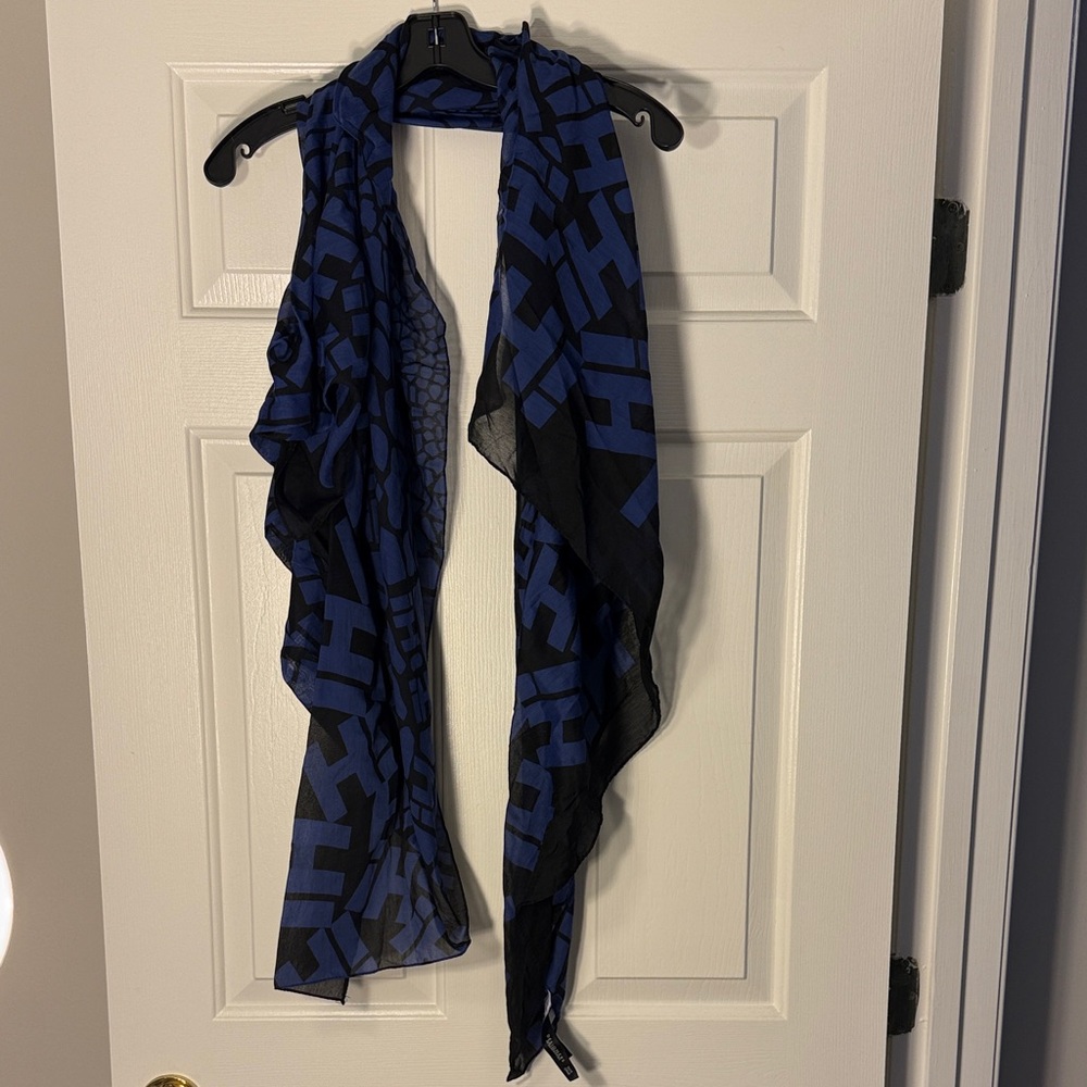 Henry Holland Designers at Debenhams Blue and Black Patterned Scarf